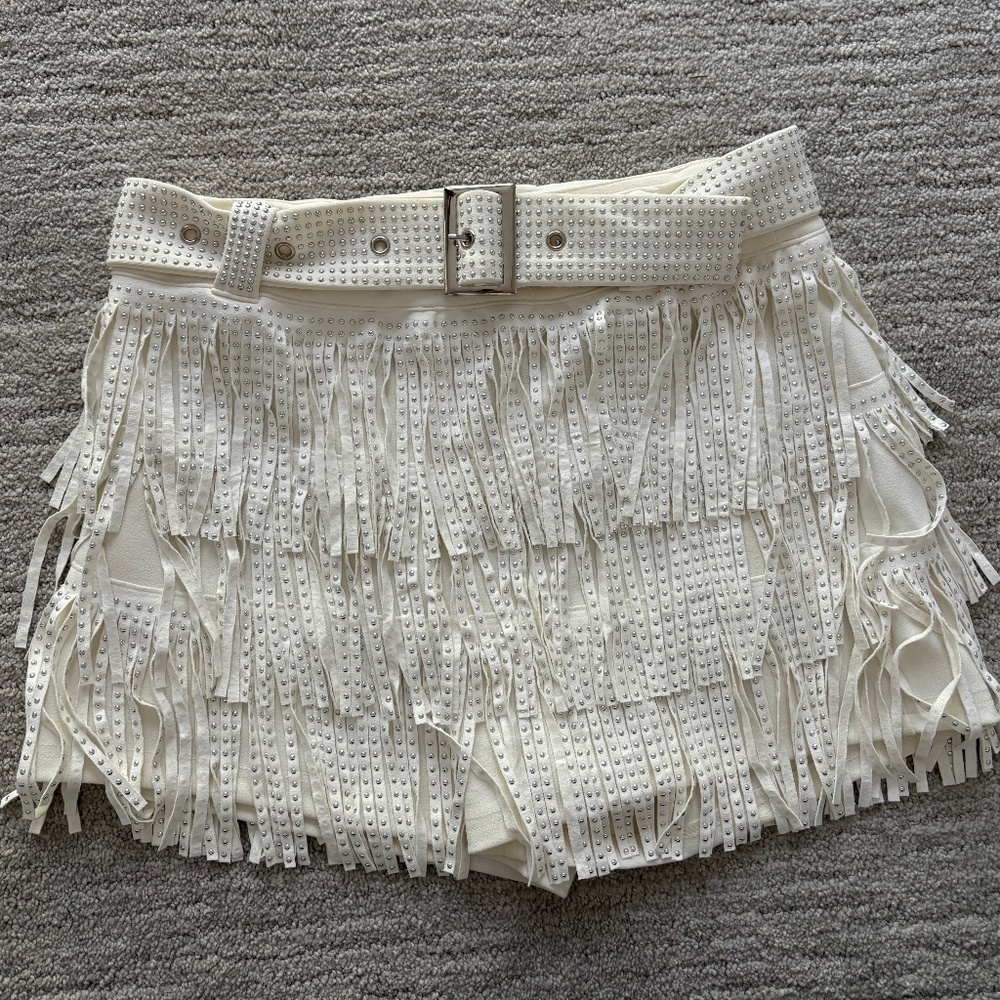 Altar'd State Rhinestone Fringe Skort